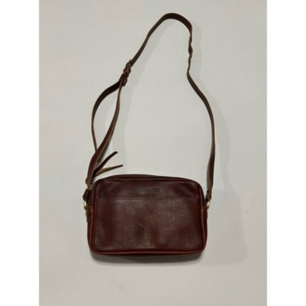 Portland Leather Goods Cinnamon Bear Brown Pebbled Leather Camera Bag Purse READ